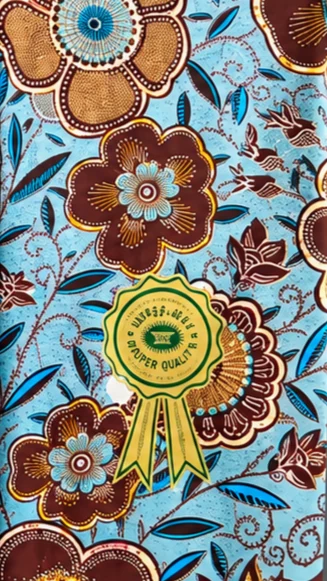 Royal Blue & Pink Grand Super-Wax fabric