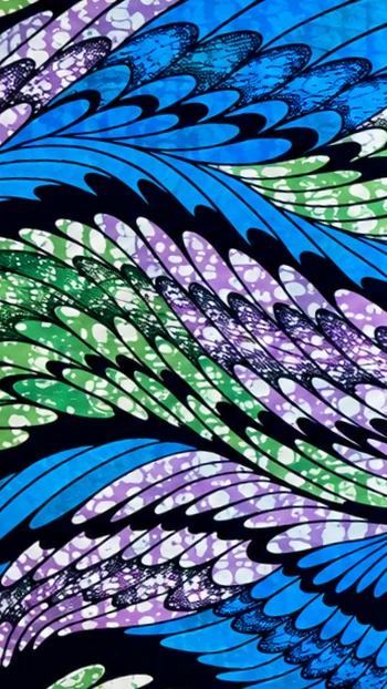 Turquoise & Gold Grand Super-Wax fabric